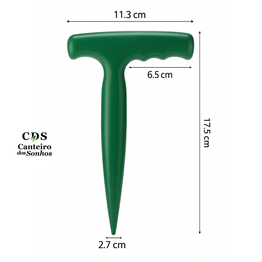 Furador de Solo Manual para Plantação de Sementes
