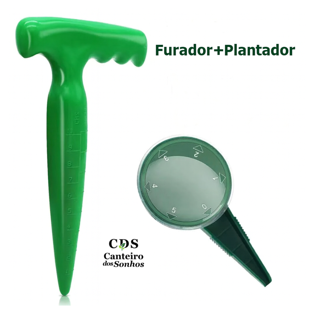 Furador de Solo Manual para Plantação de Sementes